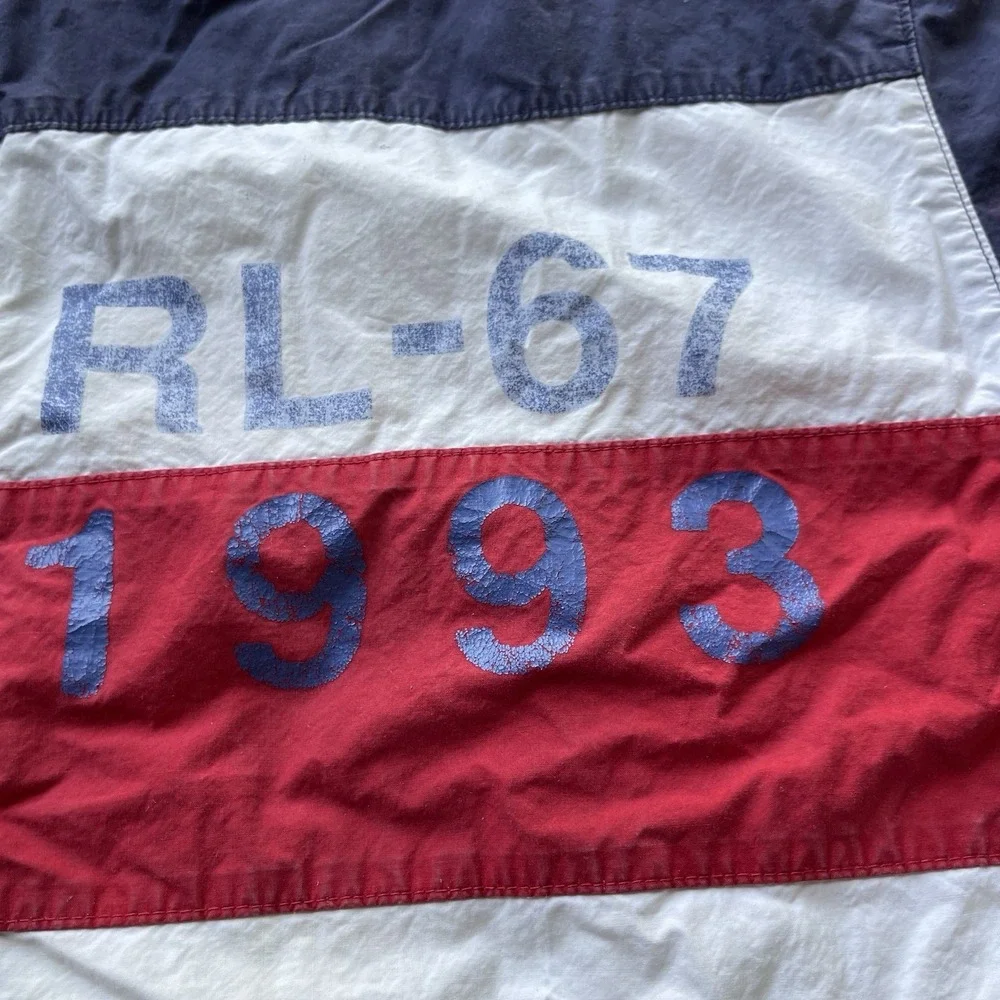 Vintage Polo Ralph Lauren Jacket Mens L CP93 Stadium RL-67 1993 Flag Windbreaker